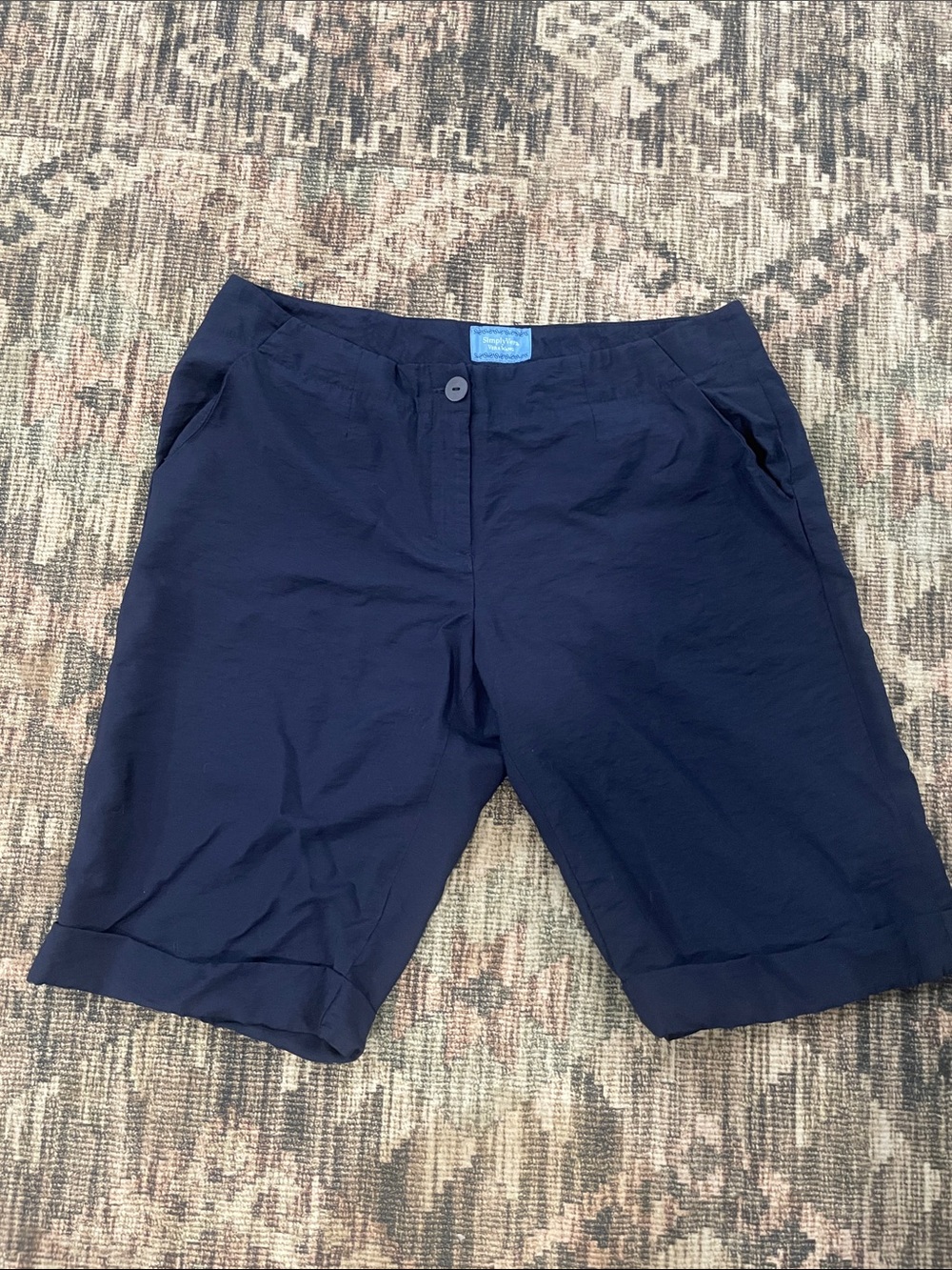 Simply Vera Vera Wang Navy Preppy Coastal Bermuda Shorts Size 10